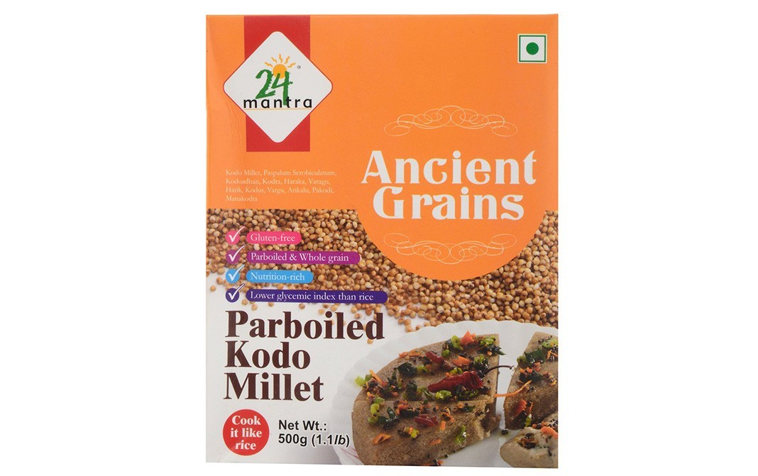 24 Mantra Organic Ancient Grains Parboiled Kodo Millet   Box  500 grams